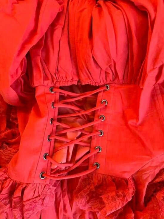 Selkie The Revolt Red Cupid Midi Dress Medium - Picture 9 of 14